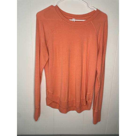 Athleta Mindset Sweatshirt Modal Blend Peach Small Long Sleeve Soft Stretch - Picture 1 of 9